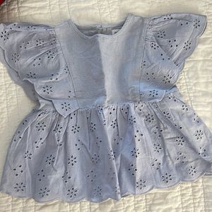 zara short sleeve crochet blouse